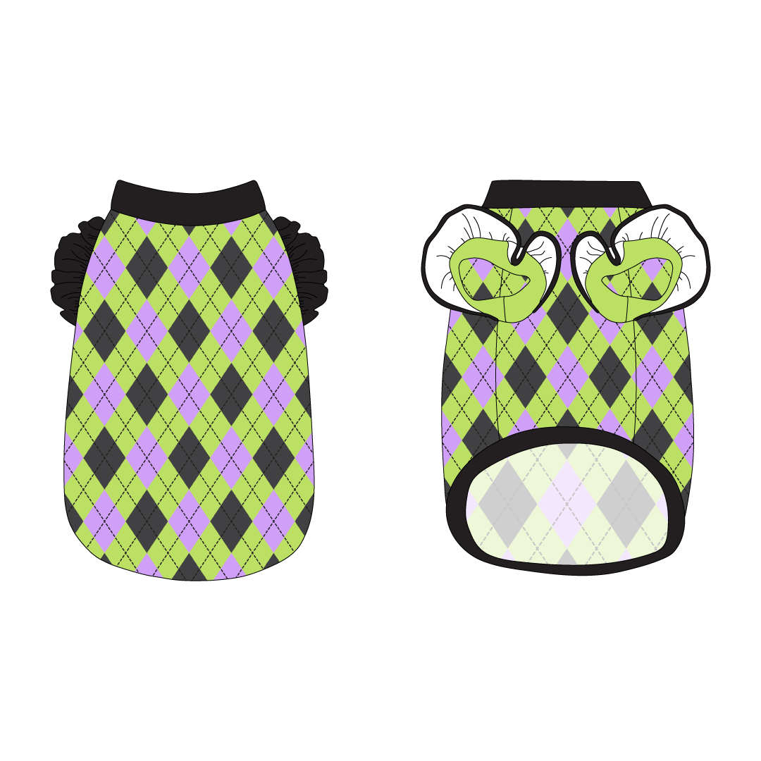 Plaid To The Bone - Halloween Argyle - La Petite Shimmy Tank