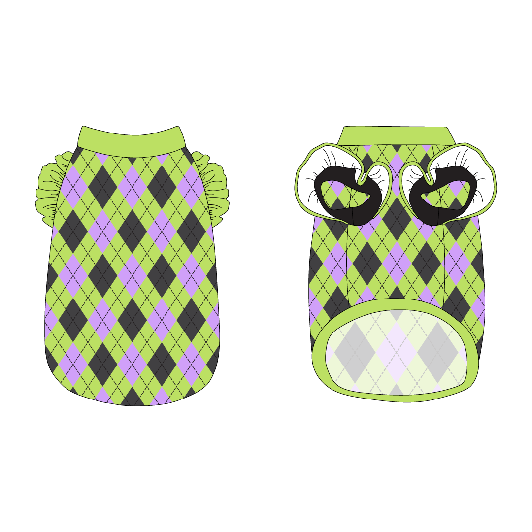 Plaid To The Bone - Halloween Argyle - La Petite Shimmy Tank