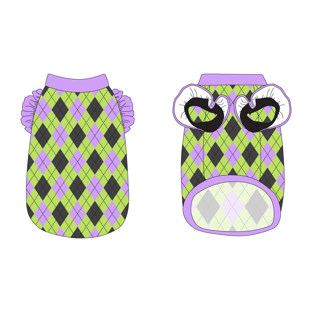 Plaid To The Bone - Halloween Argyle - La Petite Shimmy Tank