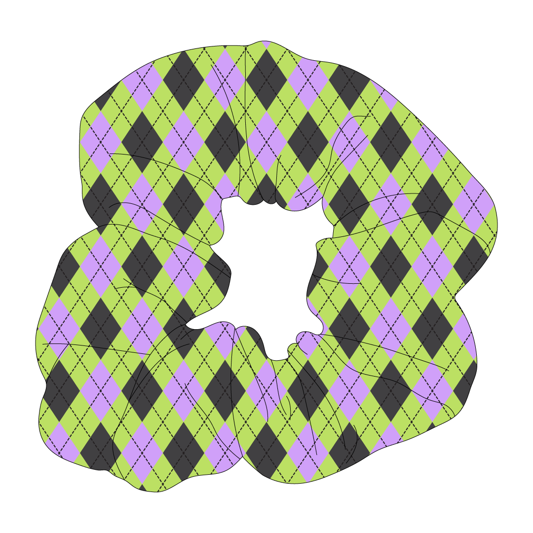 Plaid To The Bone - Halloween Argyle - The Scrunchie