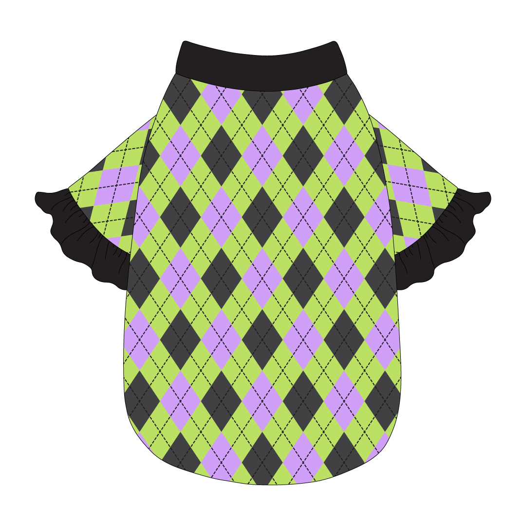 Plaid To The Bone - Halloween Argyle - The Shimmy Edge Tee