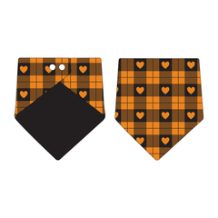 Plaid To The Bone - Halloween Heart Plaid - The Bandana
