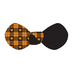 Plaid To The Bone - Halloween Heart Plaid - The Knot Bow