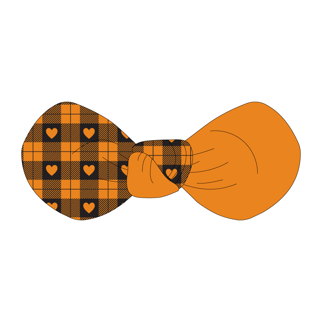 Plaid To The Bone - Halloween Heart Plaid - The Knot Bow
