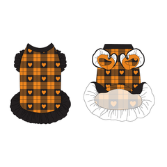 Plaid To The Bone - Halloween Heart Plaid - La Petite Shimmy Dress