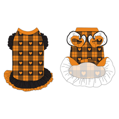 Plaid To The Bone - Halloween Heart Plaid - La Petite Shimmy Dress With Double Skirt