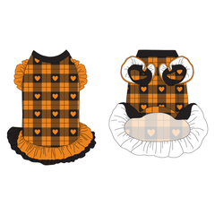 Plaid To The Bone - Halloween Heart Plaid - La Petite Shimmy Dress With Double Skirt