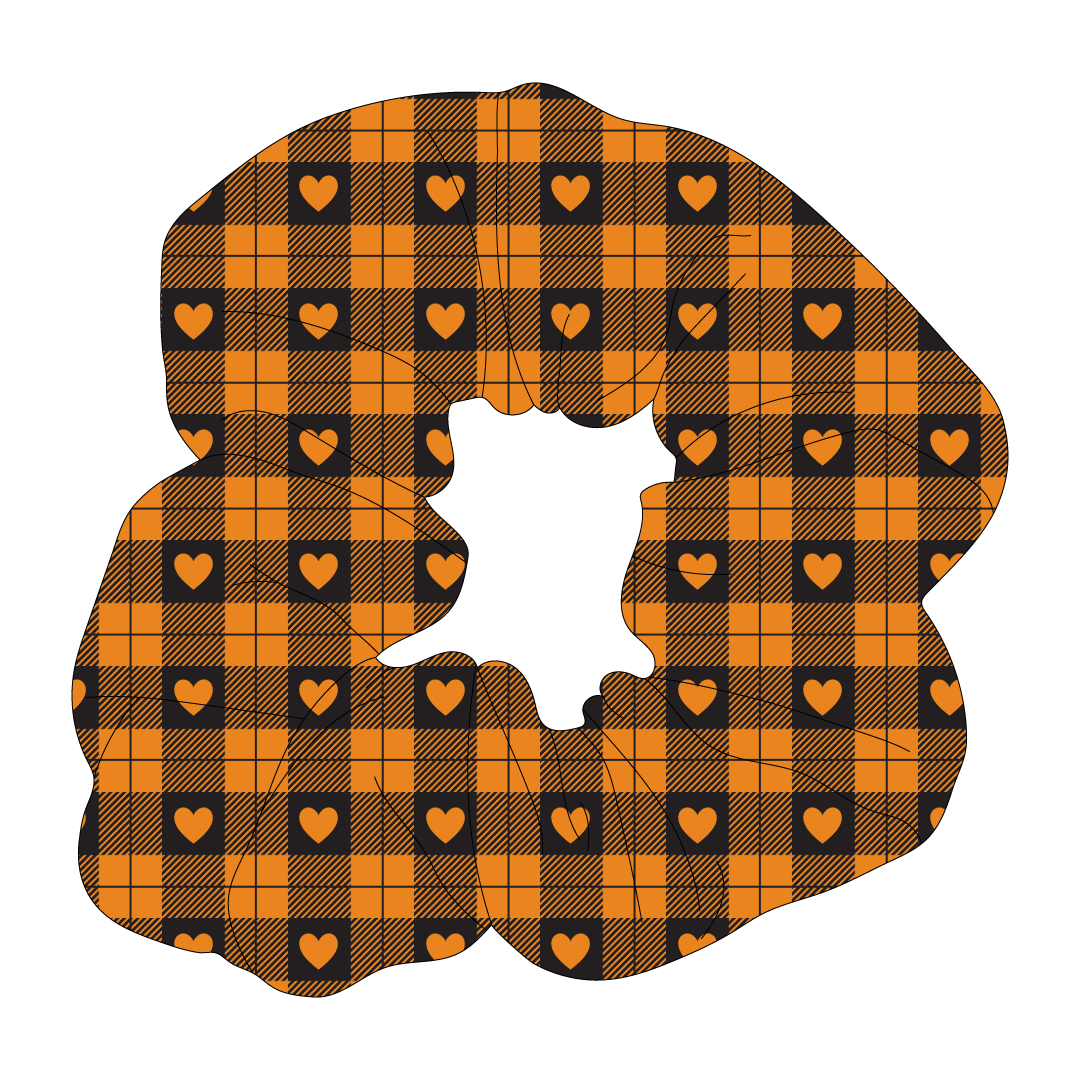 Plaid To The Bone - Halloween Heart Plaid - The Scrunchie