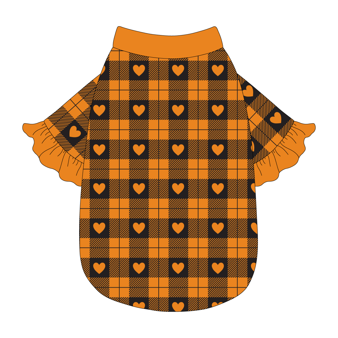 Plaid To The Bone - Halloween Heart Plaid - The Shimmy Edge Tee