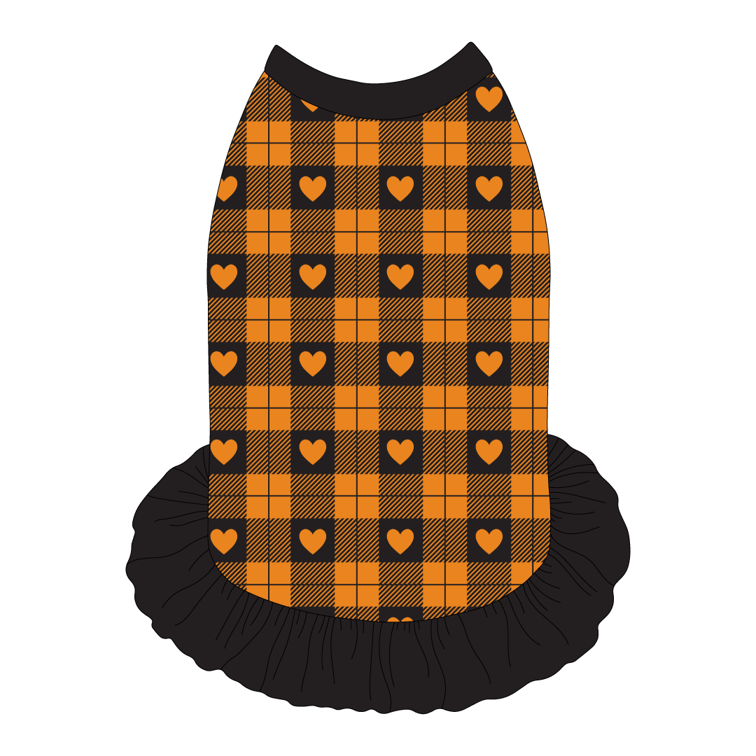 Plaid To The Bone - Halloween Heart Plaid - The Tank With Skirt