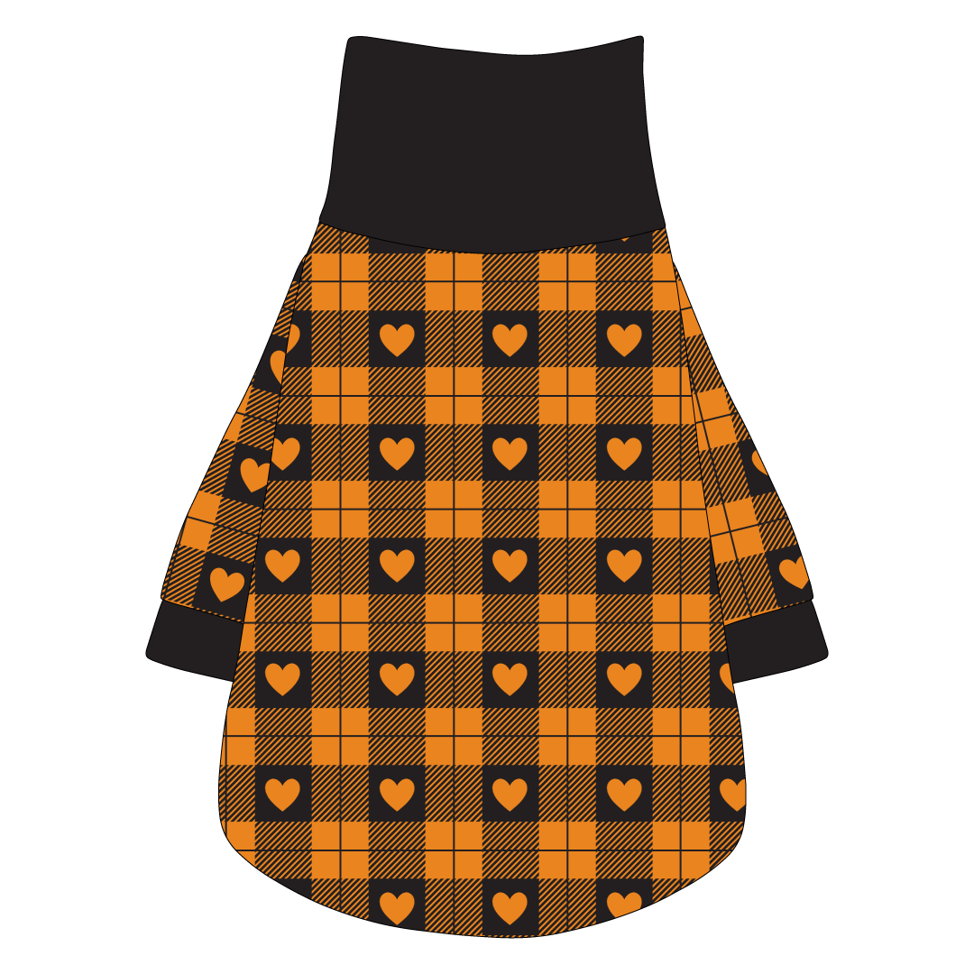 Plaid To The Bone - Halloween Heart Plaid - The Turtleneck Tee