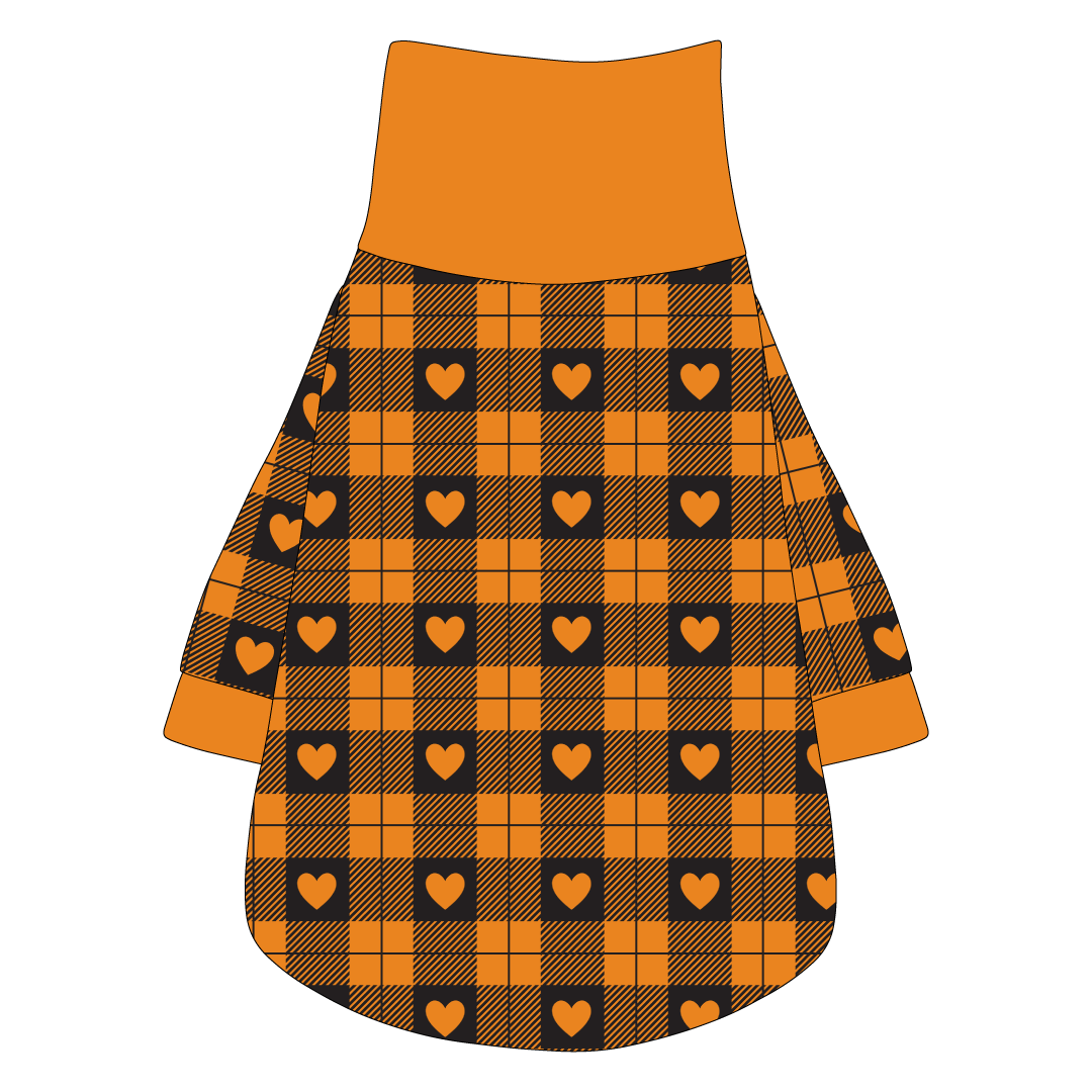 Plaid To The Bone - Halloween Heart Plaid - The Turtleneck Tee