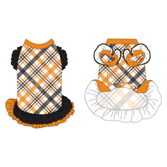 Plaid To The Bone - Halloween Plaid - La Petite Shimmy Dress With Double Skirt