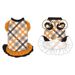 Plaid To The Bone - Halloween Plaid - La Petite Shimmy Dress With Double Skirt