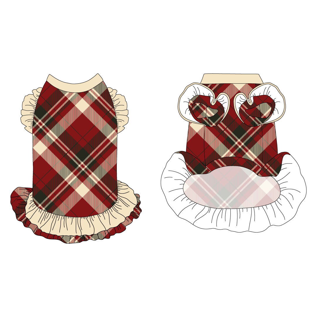 Hearthside Holiday - Hearthside Plaid - La Petite Shimmy Dress With Double Skirt
