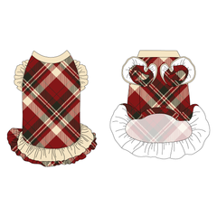 Hearthside Holiday - Hearthside Plaid - La Petite Shimmy Dress With Double Skirt