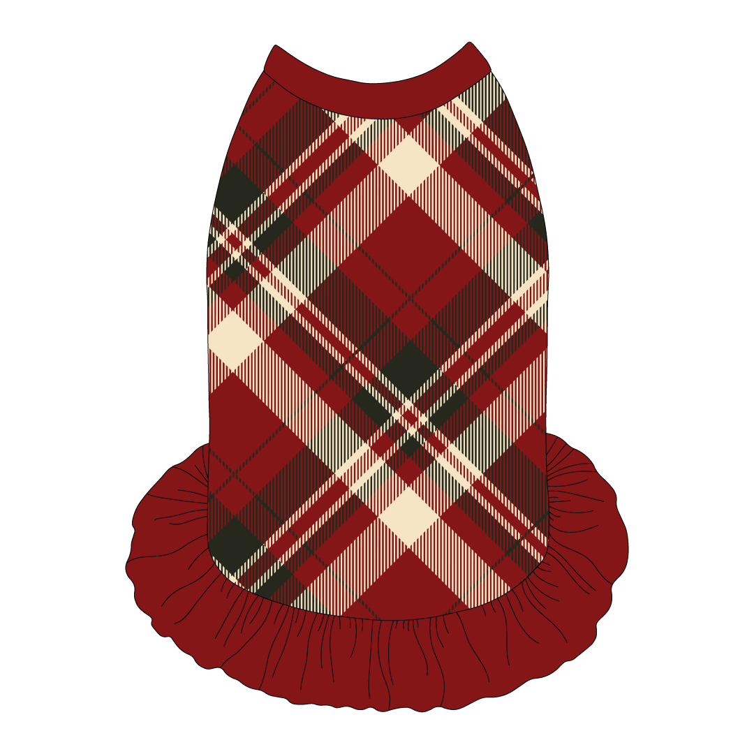 Hearthside Holiday - Hearthside Plaid - The Tank With Skirt
