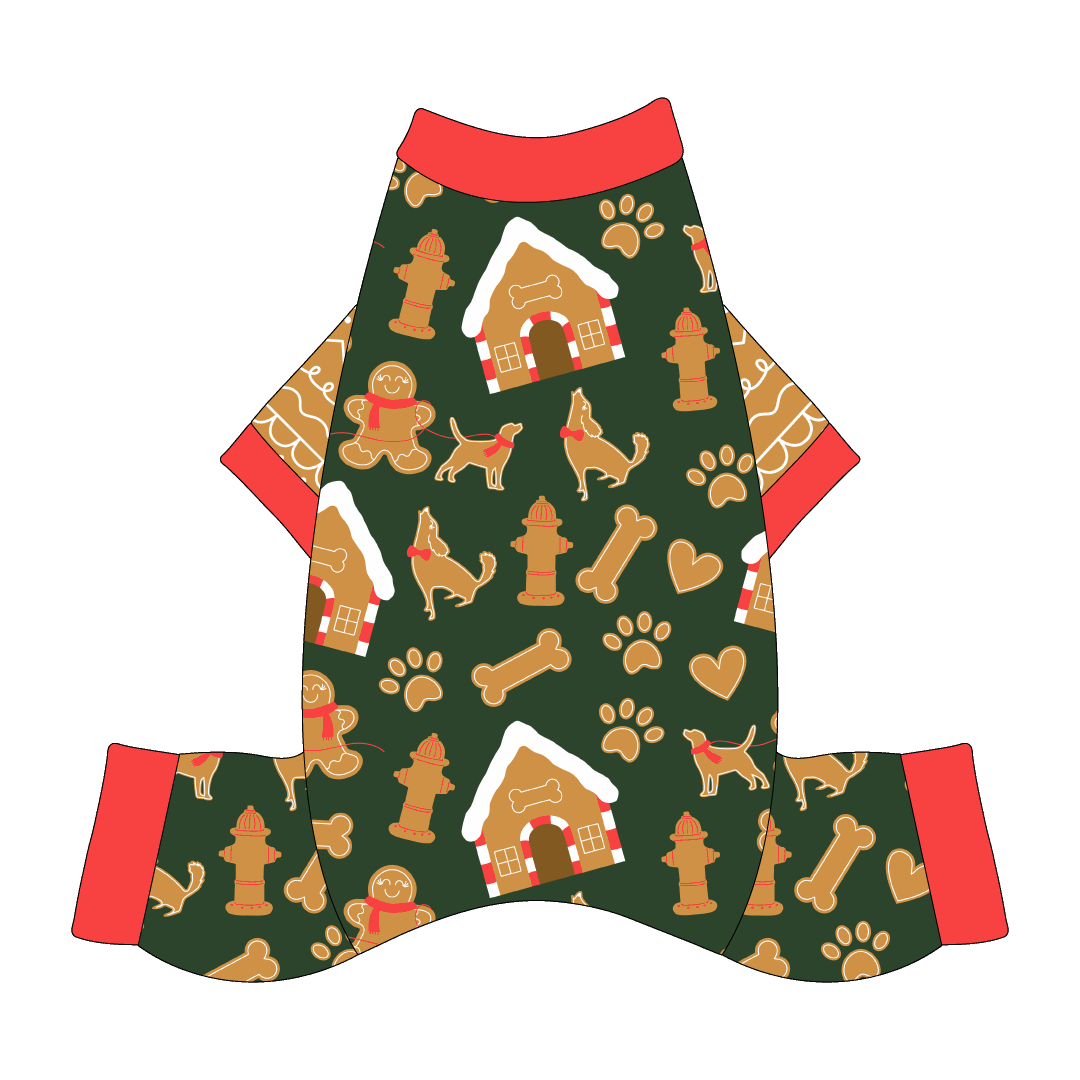 Twas The Night Before Christmas - Dog Gingerbread - Mon Ami Jammies