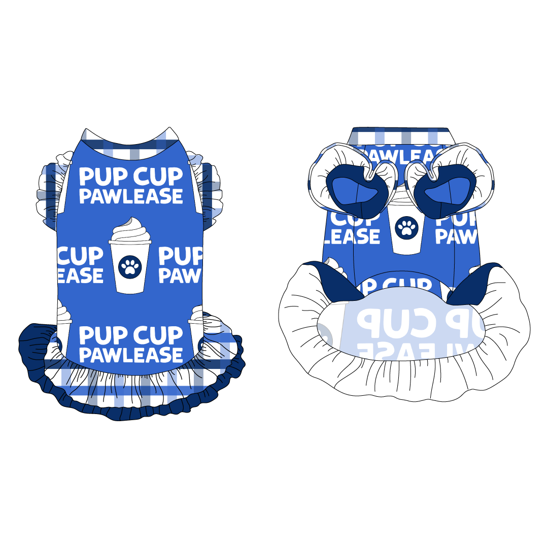 I Love You A Brunch - Pup Cup Pawlease - La Petite Shimmy Dress With Double Skirt