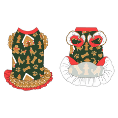 Twas The Night Before Christmas - Dog Gingerbread - La Petite Shimmy Dress With Double Skirt