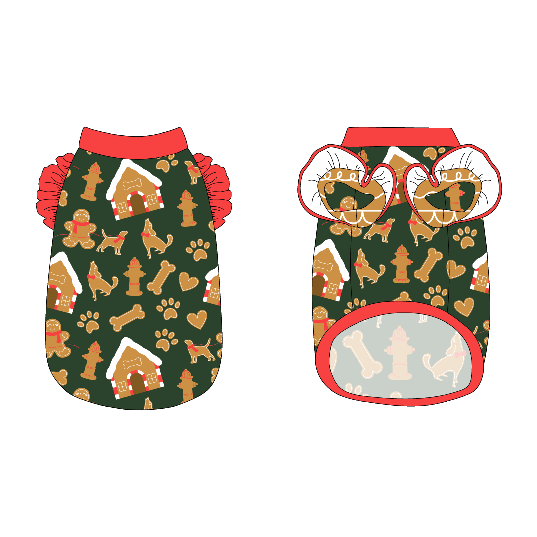 Twas The Night Before Christmas - Dog Gingerbread - La Petite Shimmy Tank