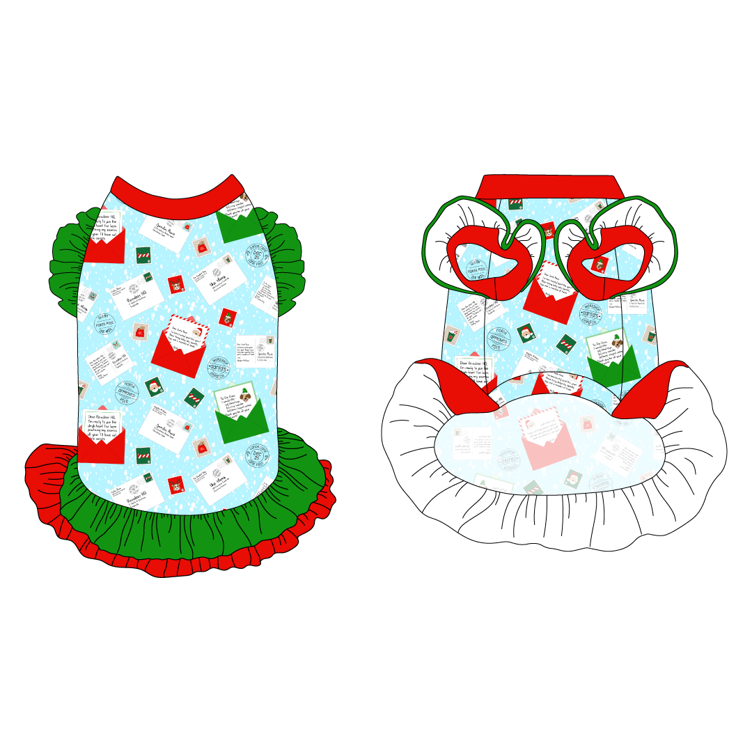 Letters To Santa Paws - La Petite Shimmy Dress With Double Skirt
