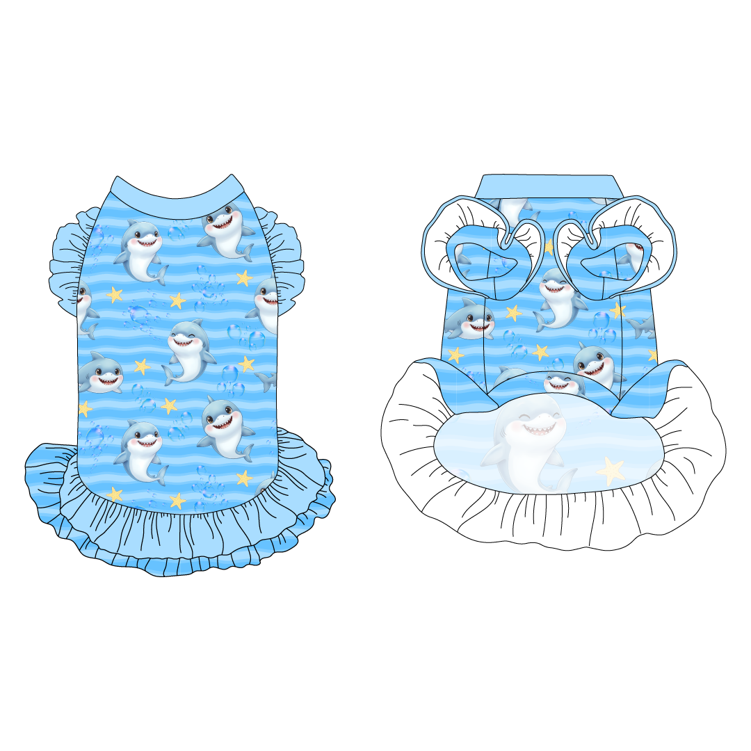 Little Wave Maker - La Petite Shimmy Dress With Double Skirt