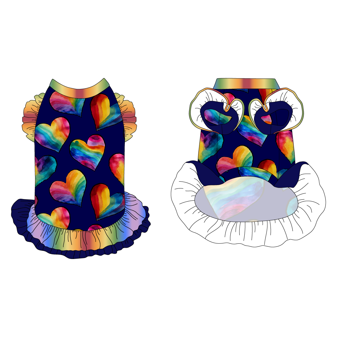 Love In Color - Love In Color - La Petite Shimmy Dress With Double Skirt