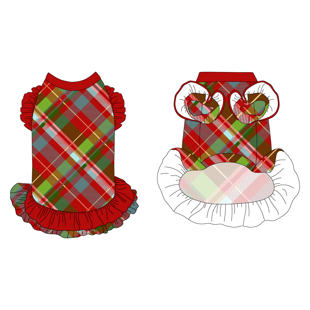 Holiday Cheer - Merry Tartan - La Petite Shimmy Dress With Double Skirt