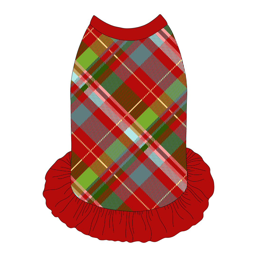 Holiday Cheer - Merry Tartan - The Tank With Skirt