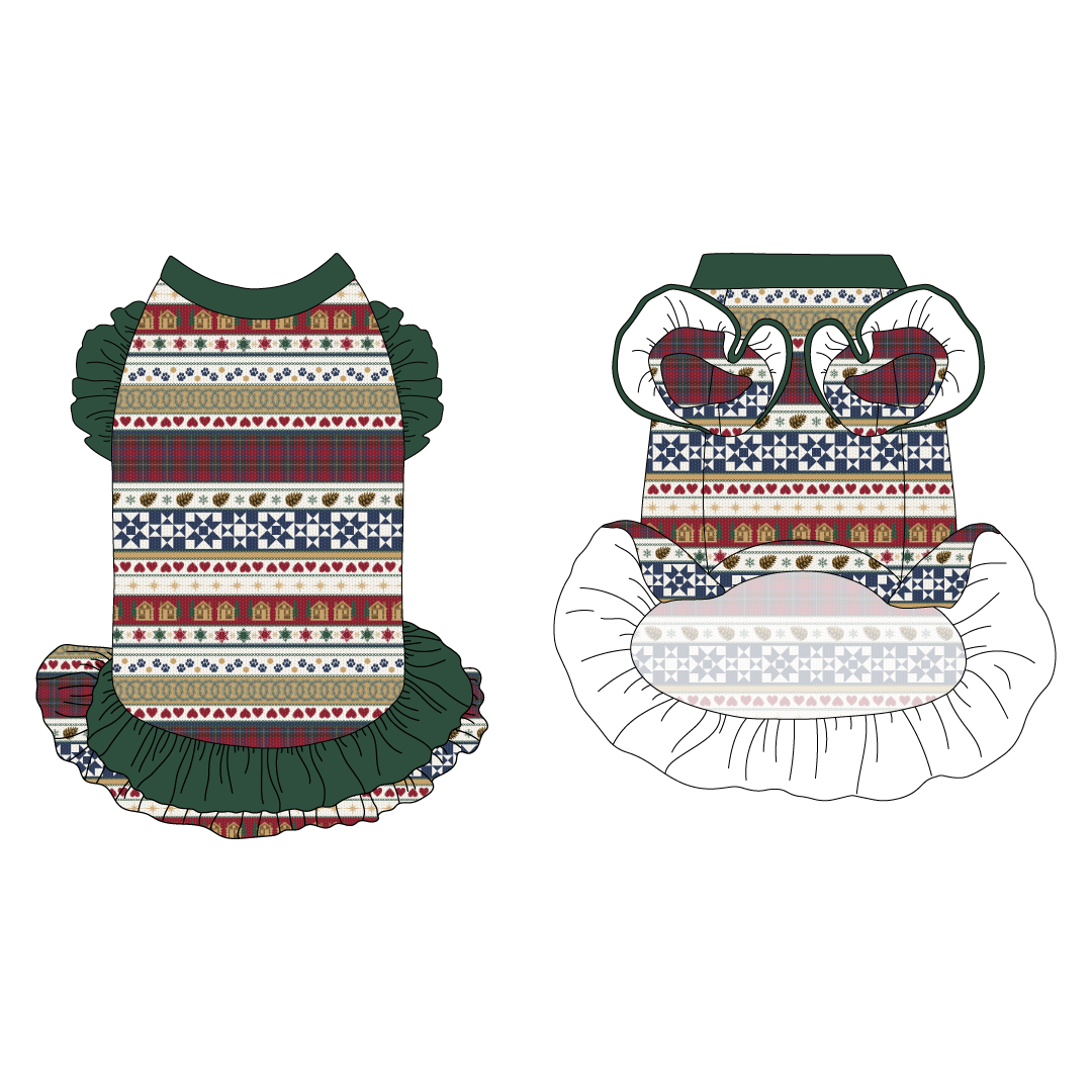 Stitched In Snow - Mistletoe Cabin - La Petite Shimmy Dress With Double Skirt