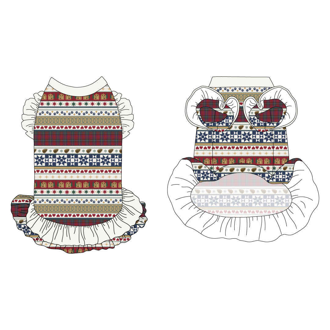 Stitched In Snow - Mistletoe Cabin - La Petite Shimmy Dress With Double Skirt