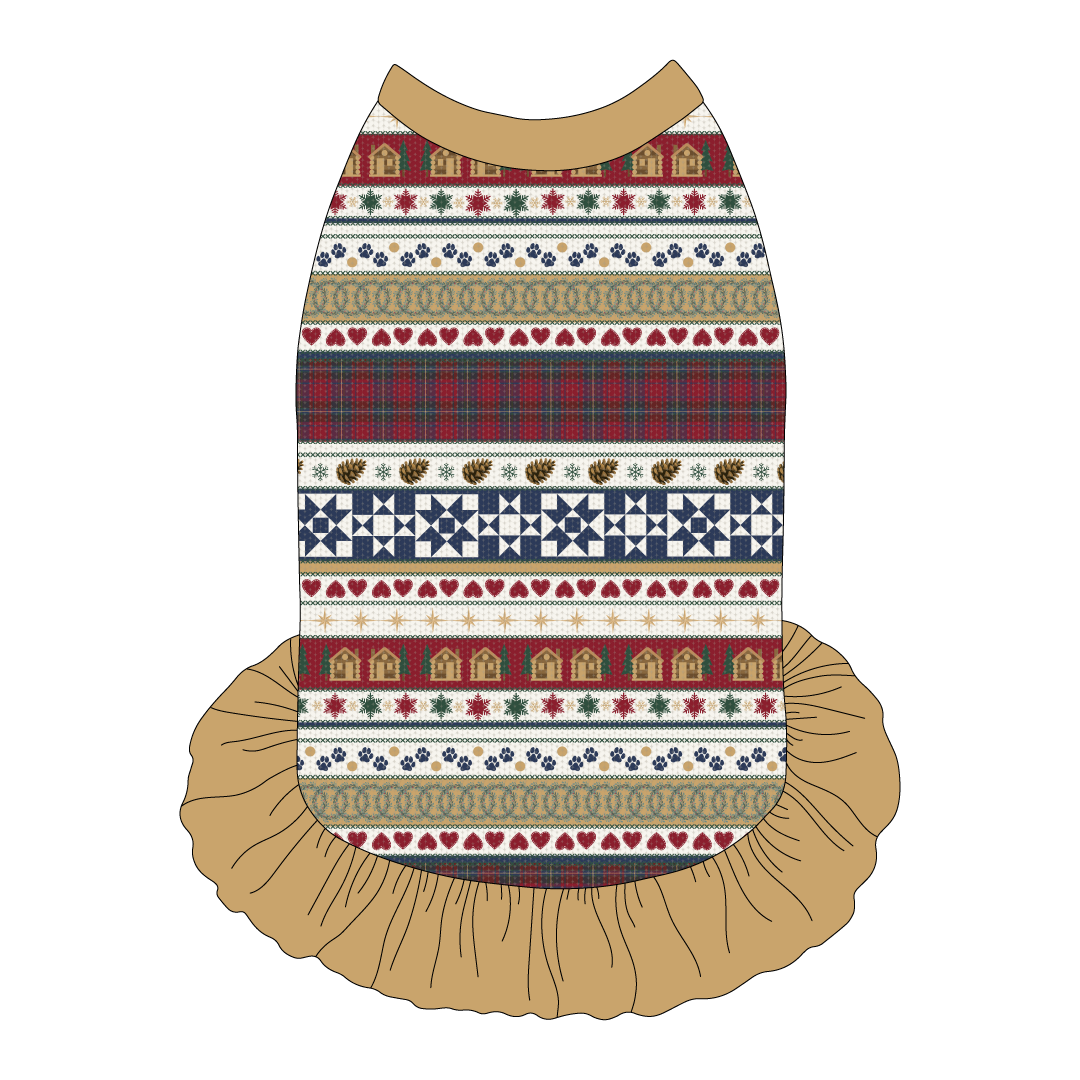 Stitched In Snow - Mistletoe Cabin - The Tank With Skirt