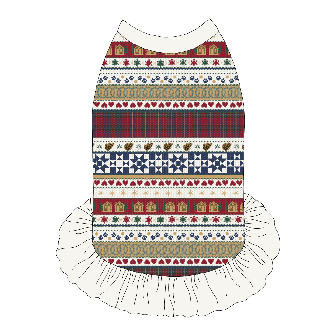 Stitched In Snow - Mistletoe Cabin - The Tank With Skirt