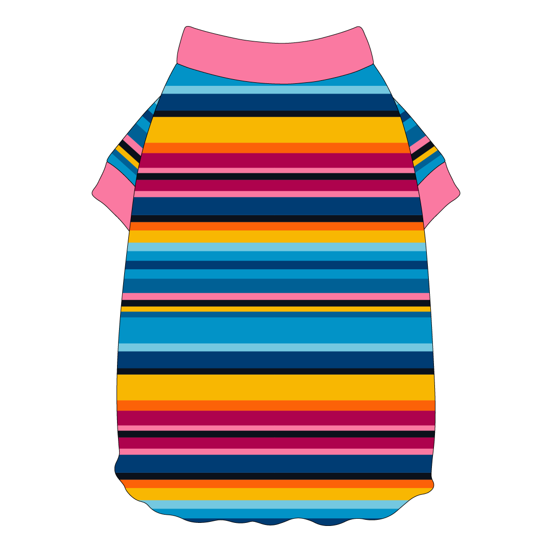 La Vida Floral - Paseo Stripe - Flutter Waist Tee
