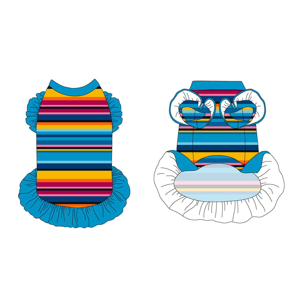 La Vida Flora - Paseo Stripe - La Petite Shimmy Dress