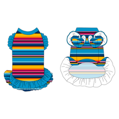 La Vida Flora - Paseo Stripe - La Petite Shimmy Dress With Double Skirt