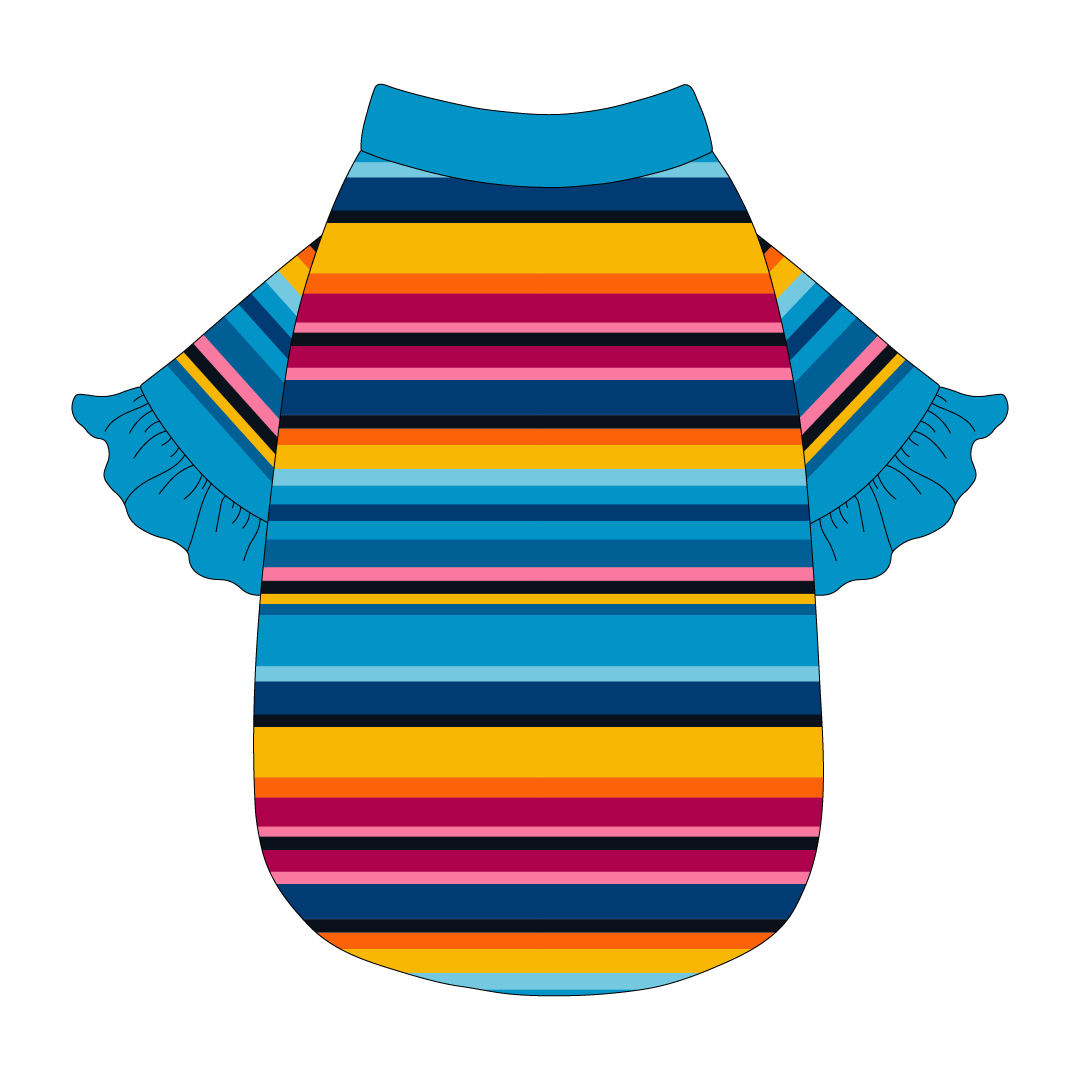 La Vida Flora - Paseo Stripe - The Shimmy Edge Tee