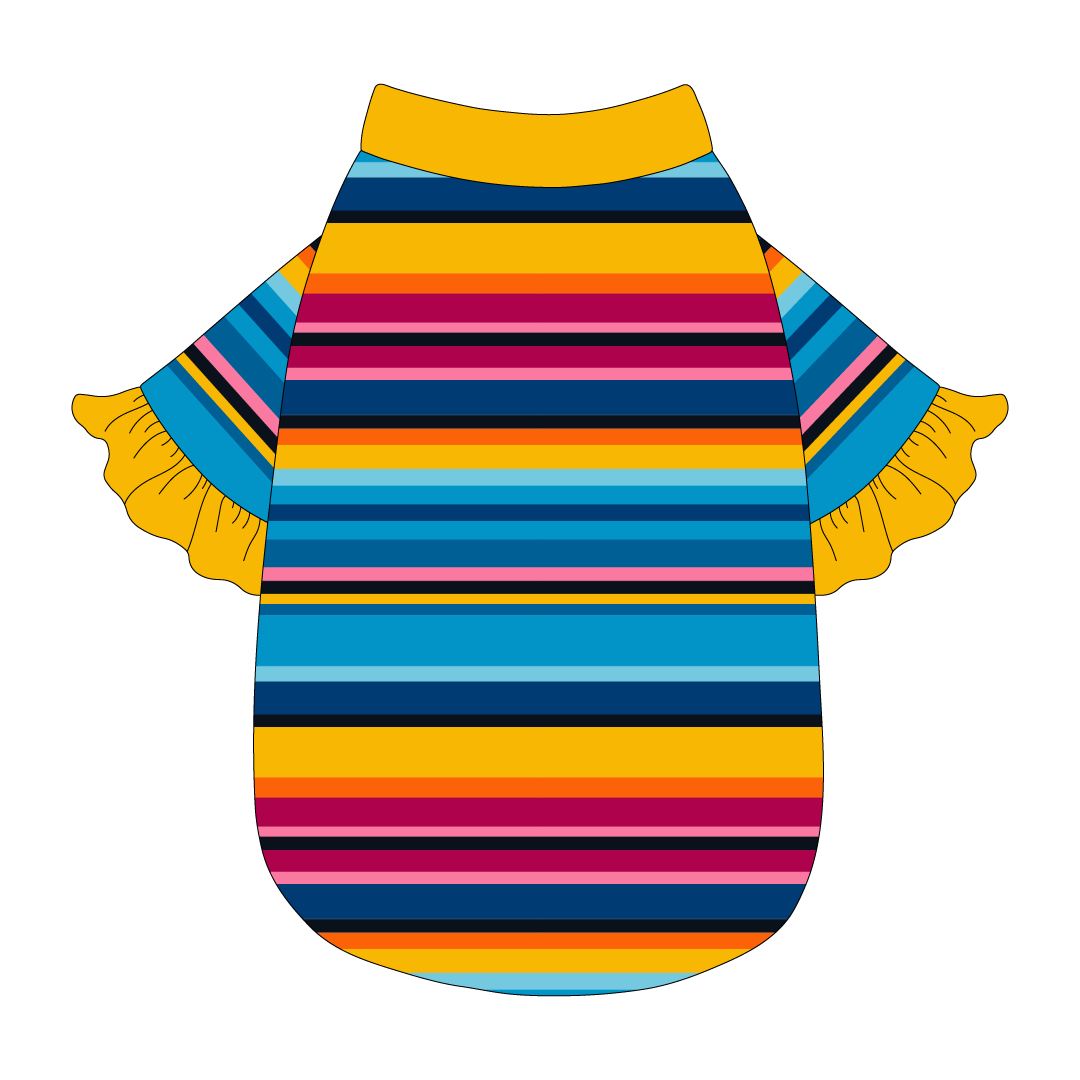 La Vida Flora - Paseo Stripe - The Shimmy Edge Tee
