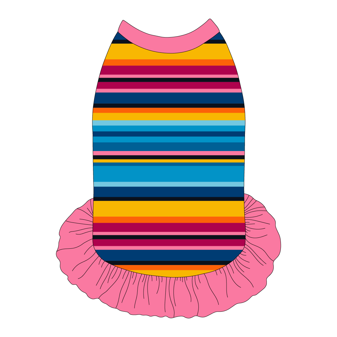 La Vida Flora - Paseo Stripe - The Tank With Skirt