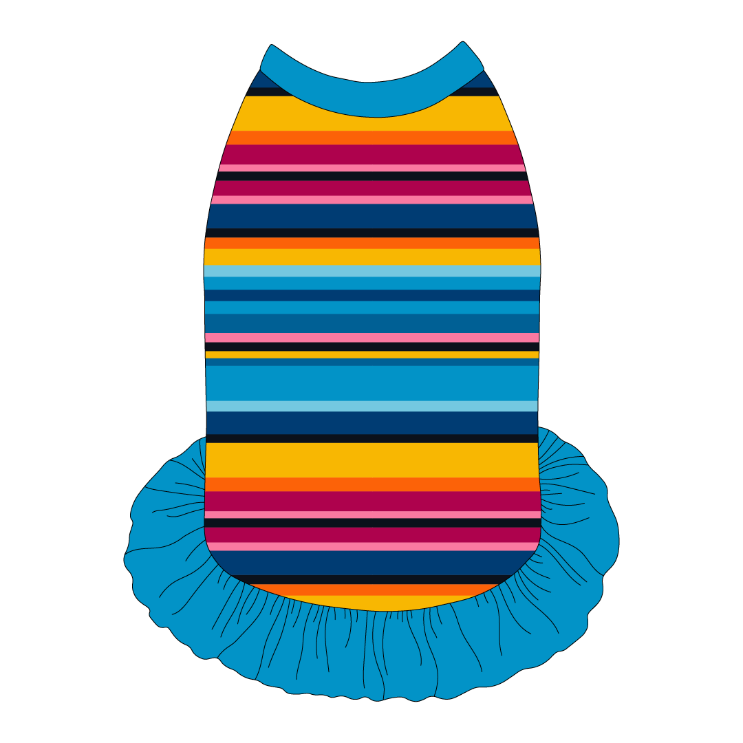 La Vida Flora - Paseo Stripe - The Tank With Skirt