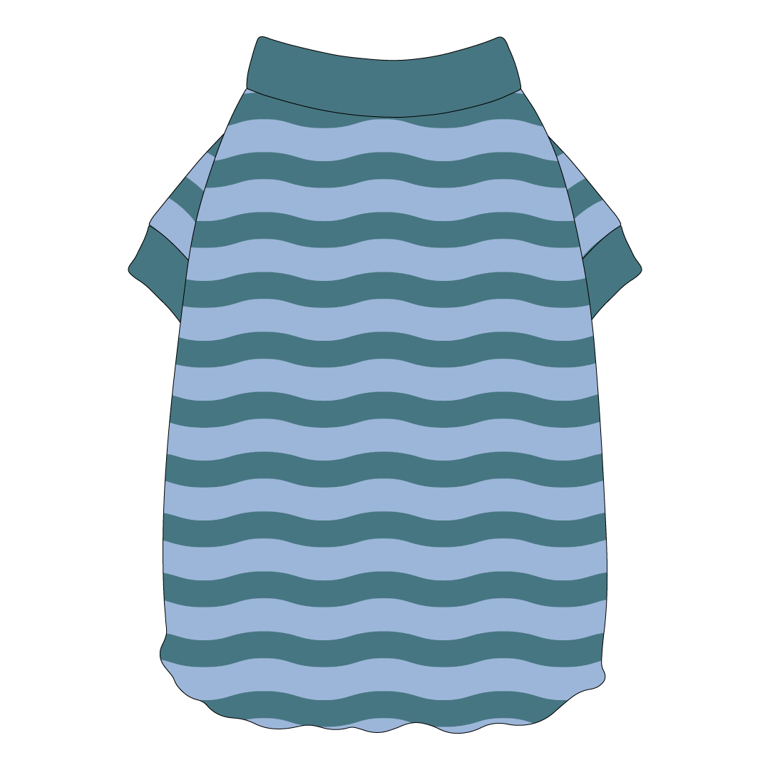 Poolside Pops - Poolside Waves - Flutter Waist Tee