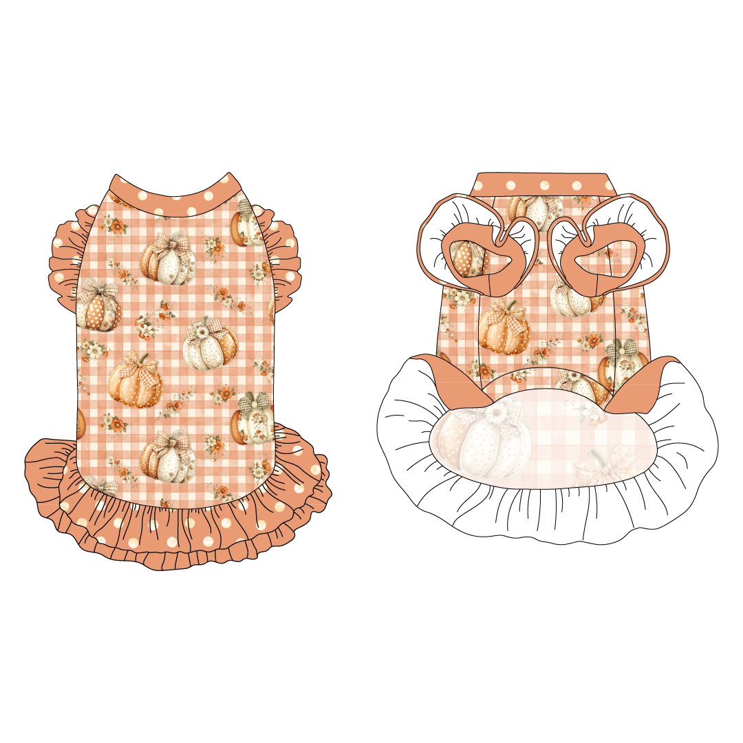 Pumpkin PIcnic - La Petite Shimmy Dress With Double Skirt