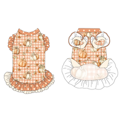 Pumpkin PIcnic - La Petite Shimmy Dress With Double Skirt
