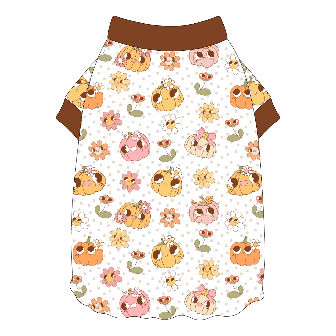 Pumpkins And Petals - Flutter Waist Tee