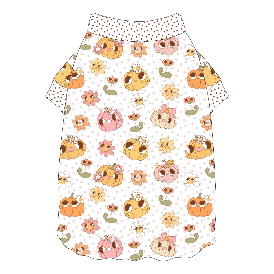 Pumpkins And Petals - Flutter Waist Tee