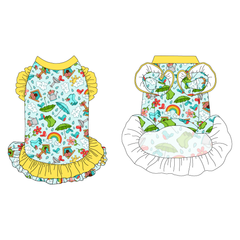 Rainy Day Delight - La Petite Shimmy Dress With Double Skirt