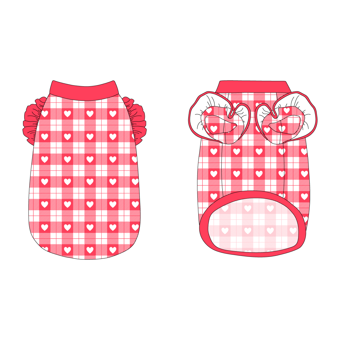Valentine Plaids - Red Heart Plaid - La Petite Shimmy Tank