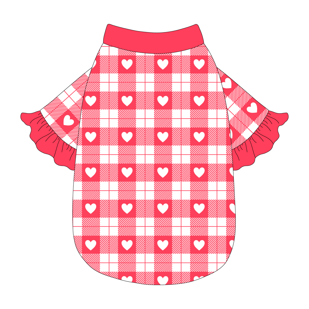 Valentine Plaids - Red Heart Plaid - The Shimmy Edge Tee