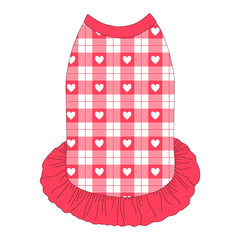 Valentine Plaids - Red Heart Plaid - The Tank With Skirt